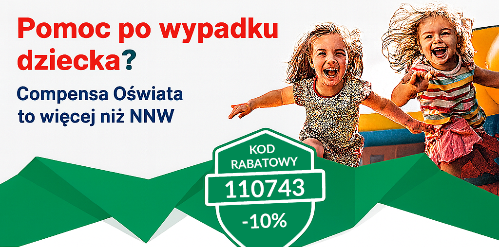 Kod zniżkowy Compensa 110743 - NNW Szkolne Wybierz NNW szkolne Compensa z rabatem -10%
